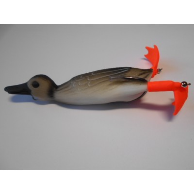Leurre  flottant ,souple , en forme de canard , appât 3D pour la pêche anti jonc . Longueur :10cm: Poids 18.5 Gr. 